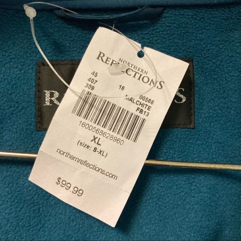 NORTHERN REFLECTIONS Sz XL Fleece Inner Cozy Turquoise Paisley Motif Jacket - Picture 6 of 11